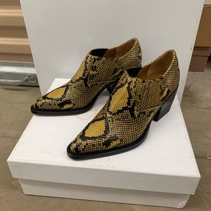 Chloé Python-Print Leather Ankle Boots
